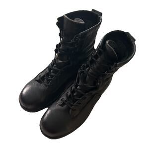 Wellco There Back Navy Flight Deck Steel Toe Boots 7.5 R Black Vibram Sole